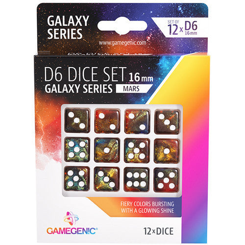 Gamegenic Galaxy Series - Mars - D6 Dice Set 16mm
