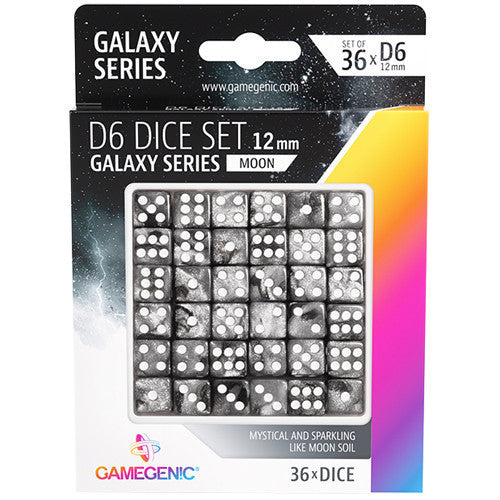 Gamegenic Galaxy Series - Moon - D6 Dice Set 12mm