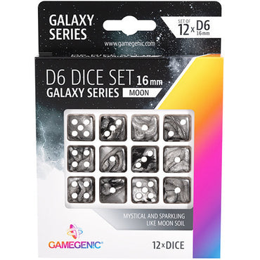 Gamegenic Galaxy Series - Moon - D6 Dice Set 16mm