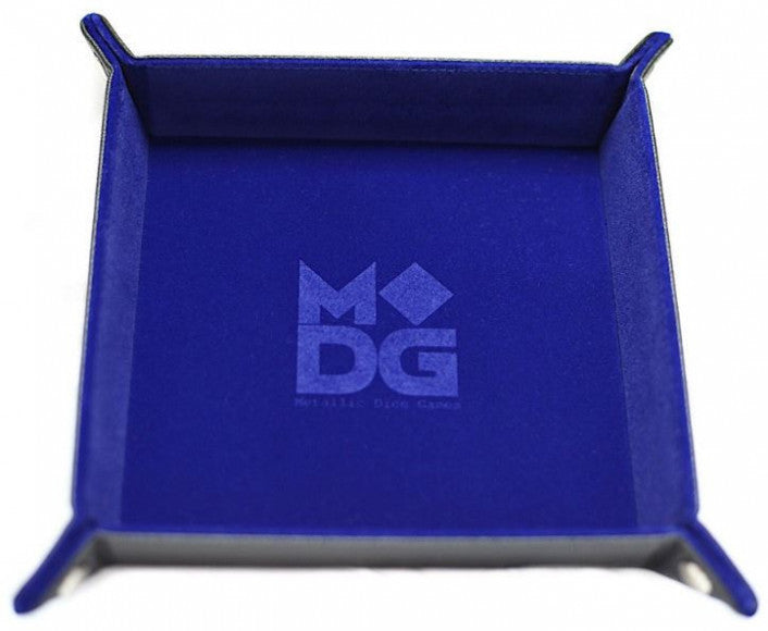 MDG Velvet Folding Dice Tray - Blue