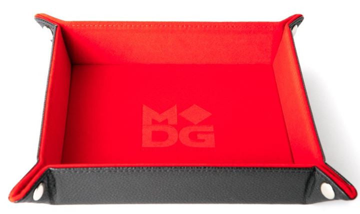 MDG Velvet Folding Dice Tray - Red