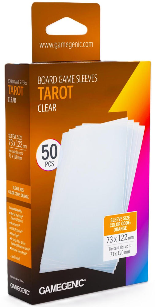 Gamegenic Board Game Card Sleeves - Tarot-Size Clear 73mm x 122mm 50ct