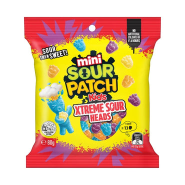 Mini Sour Patch Kids Xtreme Sour Heads 80g