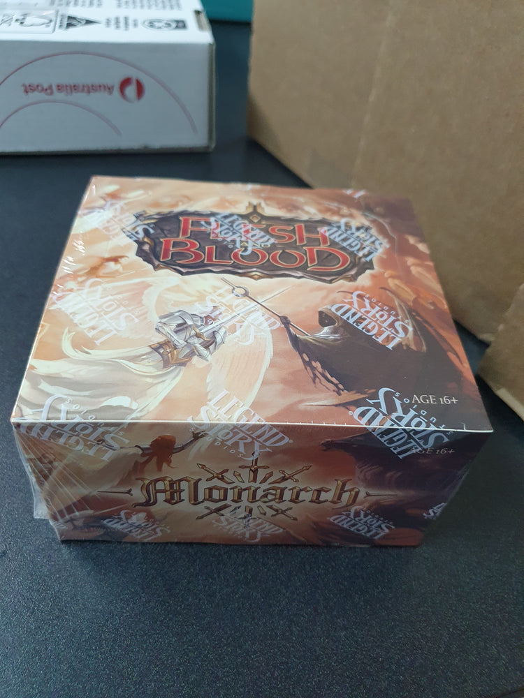 Flesh and Blood Monarch First Edition Booster Box (Shrink wrap tearing on one side)