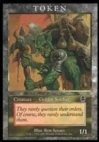 Goblin Soldier Token (Apocalypse) [Magic Player Rewards 2001]