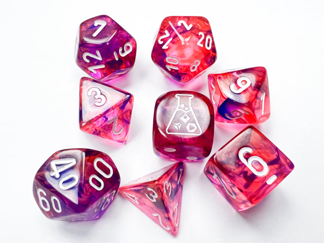 CHX30057 Polyhedral Lab Dice 6 Black Light Special/white Test Tube