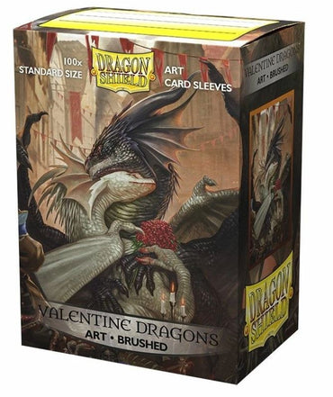 Dragon Shield Brushed Art Sleeves 100ct - Valentine Dragons 2021