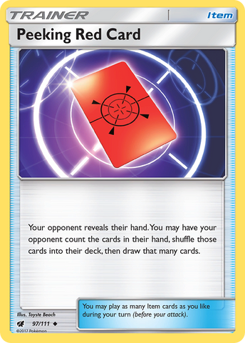 Peeking Red Card (97/111) [Sun & Moon: Crimson Invasion]