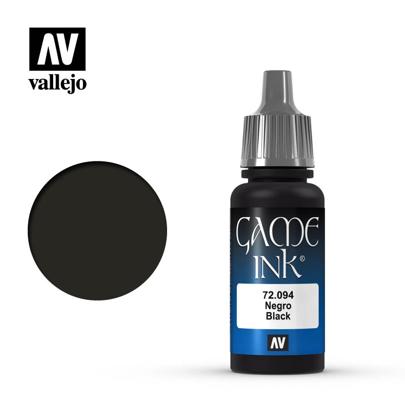 Vallejo 72094 Game Colour Ink Black 17 ml Acrylic Paint