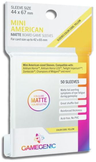 Gamegenic Matte Board Game Sleeves - Mini American Sized 44mm x 67mm 50ct