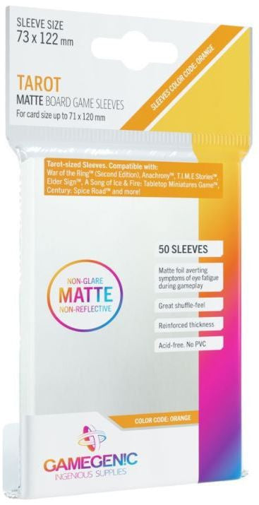 Gamegenic Matte Board Game Sleeves - Tarot Sizes 73mm x 122mm 50ct