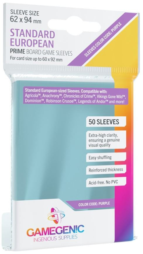 Gamegenic Prime Board Game Sleeves 50ct Standard European | Buy in Canada – WiredVillage Games Gamegenic Prime Board Game Sleeves 50ct Standard European | Buy in Canada – WiredVillage Games