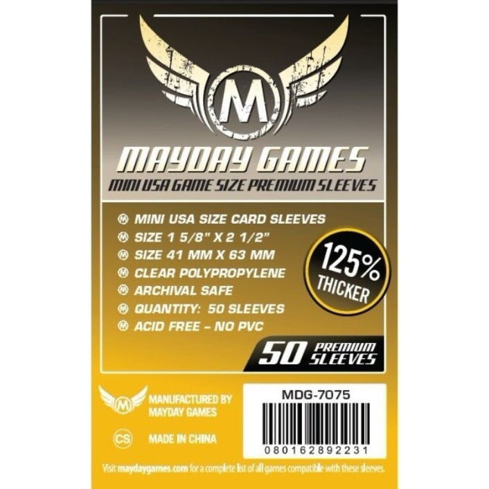 Mayday Premium Sleeves (Pack of 50) - 41mm x 63mm