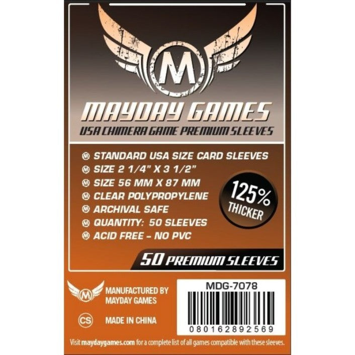 Mayday Premium Sleeves (Pack of 50) - 57.5mm x 89mm