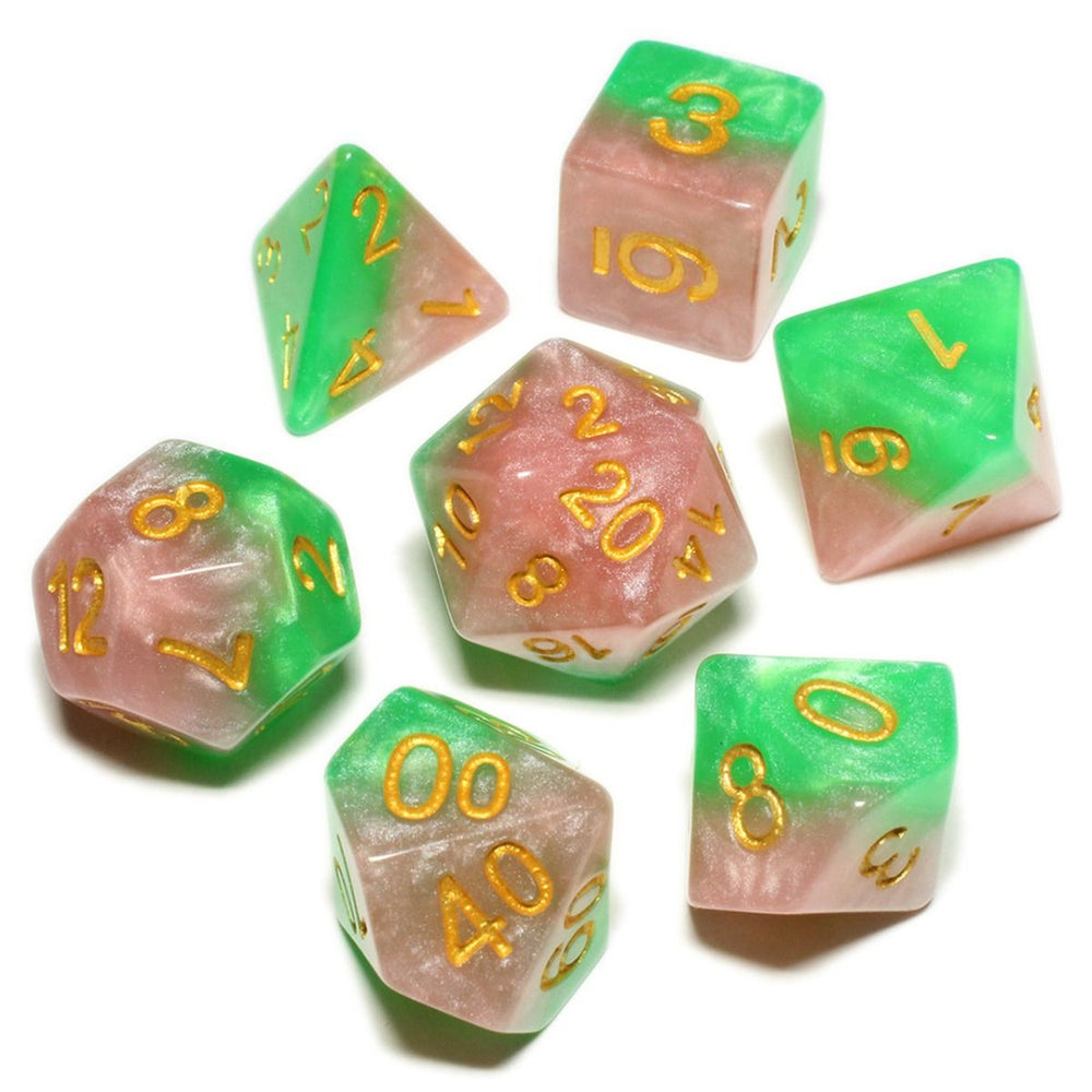 Halfsies Dice: Rose 7 Die Set